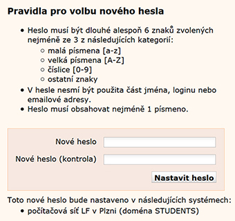 Pravidla pro hesla Pravidla pro hesla