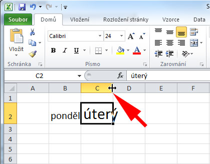 úprava sloupce